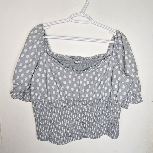 Abercrombie & Fitch Dot Smocked Top, XXL - Picture 2 of 9